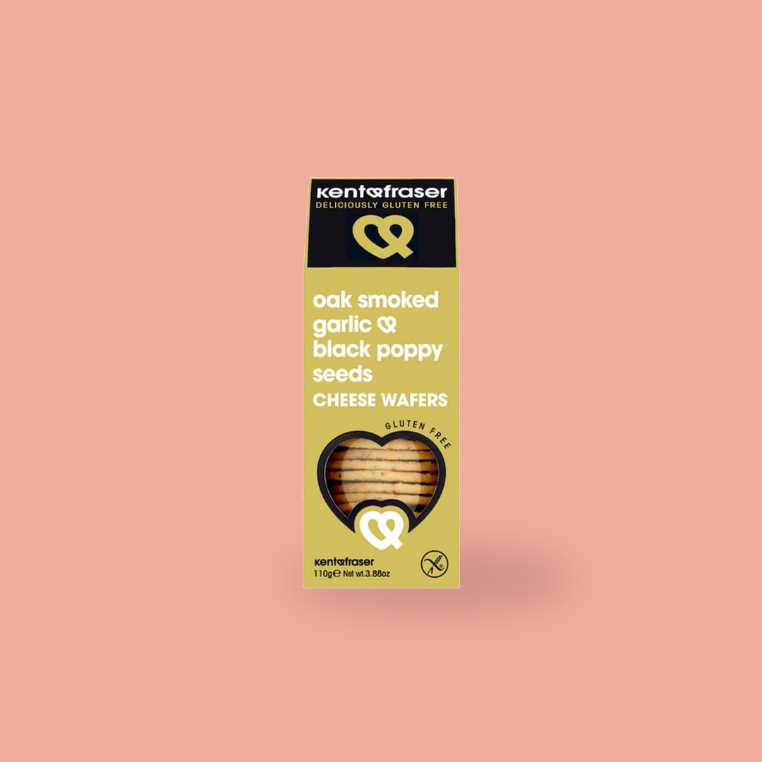 Kent & Fraser Oak Smoked Garlic & Black Poppy Seeds Cheese Wafers