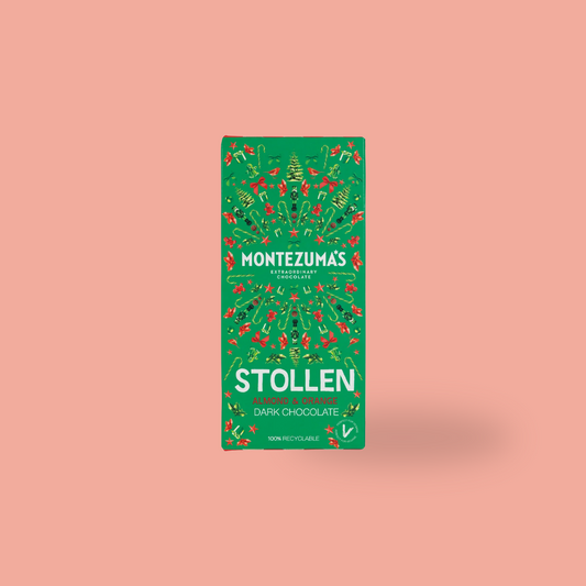 Montezuma's Dark Chocolate Stollen Almond and Orange Bar